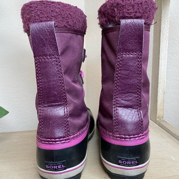 SOREL snow waterproof black burgundy boots - Picture 5 of 6